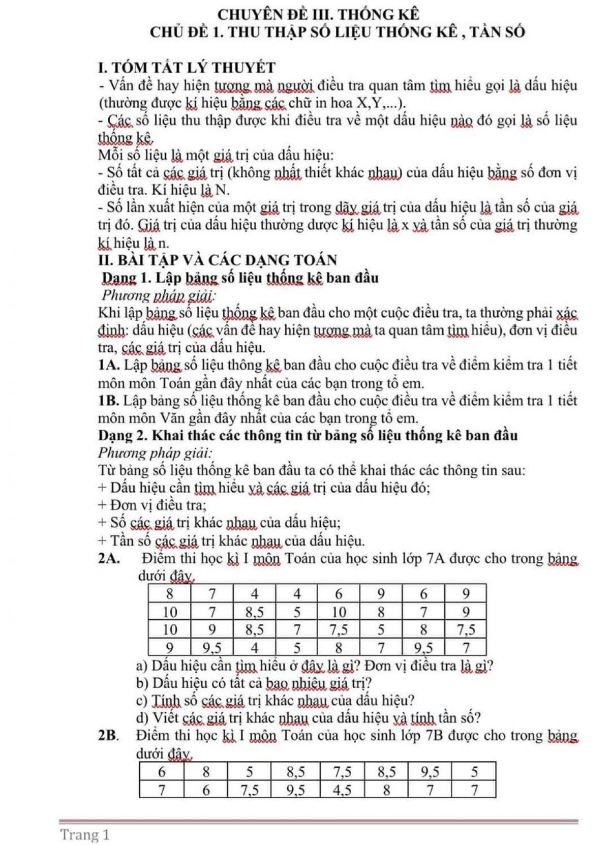 Chuy&ecirc;n đề: Thống k&ecirc;