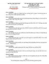 Đề thi chọn đội tuyển HSG lớp 12 m&ocirc;n Lịch Sử Trường THPT Đồng Đậu, tỉnh Vĩnh Ph&uacute;c năm 2019