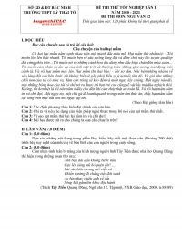 Đề thi thử tốt nghiệp lần 1 m&ocirc;n Ngữ Văn Trường THPT L&yacute; Th&aacute;i Tổ, tỉnh Bắc Ninh năm 2021