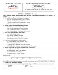 Đề thi chọn HSG môn Tiếng Anh lớp 9 THCS tỉnh Hà Nam năm 2018