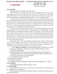 Đề thi chọn HSG m&ocirc;n Ngữ Văn lớp 9 Trường THCS Diễn Trường, huyện Diễn Ch&acirc;u, tỉnh Nghệ An năm 2020