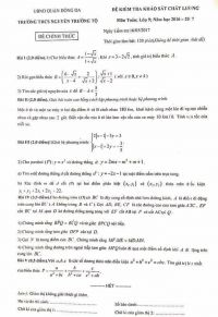 Đề kiểm tra khảo sát chất lượng môn Toán lớp 9 Trường THCS Nguyễn Trường Tộ, quận Đống Đa, Hà Nội năm 2017
