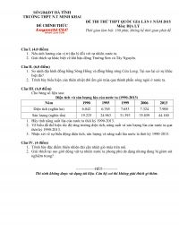 Đề thi thử THPT Quốc Gia m&ocirc;n Địa L&yacute; tỉnh H&agrave; Tĩnh năm 2015