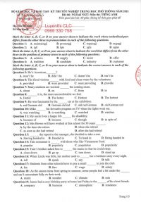 Đề thi tốt nghiệp trung học phổ th&ocirc;ng m&ocirc;n Tiếng Anh năm 2021 (Đề tham khảo)