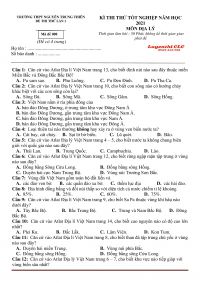 Đề thi thử tốt nghiệp THPT và đáp án môn Địa Lý - lần 1 Trường THPT Nguyễn Trung Thiên năm 2021