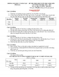 Đề thi chọn đội tuyển HSG cấp tỉnh và đáp án môn Địa Lí lớp 9 - Bài số 1 huyện Tĩnh Gia tỉnh Thanh Hóa năm 2016