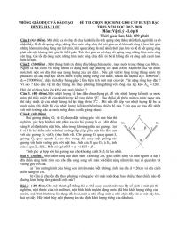 Đề thi chọn HSG môn Vật Lý lớp 8 huyện Hậu Lộc tỉnh Thanh Hóa năm 2018