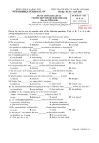 Đề thi tuyển sinh vào lớp 10 và đáp án môn Tiếng Anh Trường THPT CHUYÊN Đại học Sư phạm Hà Nội năm 2023