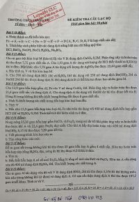 Đề thi HSG m&ocirc;n Ho&aacute;- trường THCS Giảng V&otilde;, H&agrave; Nội