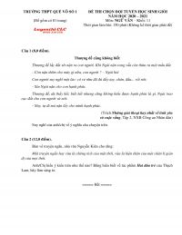 Đề thi chọn đội tuyển HSG m&ocirc;n Ngữ Văn khối 11 Trường THPT Quế V&otilde; số 1 tỉnh Bắc Ninh năm 2021