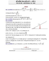 Đề kiểm tra giữa kì I và đáp án môn Toán lớp 9 tháng 10 Trường THCS AMSTERDAM năm 2020