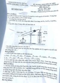 Đề thi HSG môn Hóa Học lớp 9 quận Hai Bà Trưng, Hà Nội năm 2023