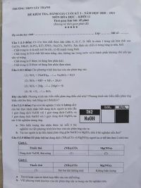 Đề kiểm tra, đ&aacute;nh gi&aacute; cuối k&igrave; m&ocirc;n H&oacute;a Học lớp 11 Trường THPT T&acirc;y Thạnh, Th&agrave;nh phố Hồ Ch&iacute; Minh năm 2021