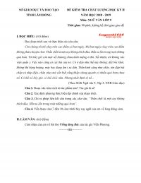 Đề kiểm tra chất lượng học k&igrave; II m&ocirc;n Ngữ Văn lớp 9 tỉnh L&acirc;m Đồng L&acirc;m Đồng năm 2018