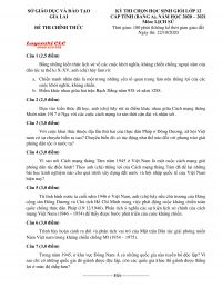 Đề thi chọn HSG m&ocirc;n Lịch Sử lớp 12 - Bảng A tỉnh Gia Lai năm 2020