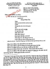 Đề thi tuyển sinh vào lớp 10 môn Văn (chung)- THPT Chuyên Khoa học xã hội và nhân văn năm 2025