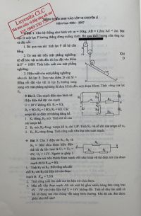 Đề thi tuyển sinh vào lớp 10 CHUYÊN và đáp án môn Vật Lí năm 2007