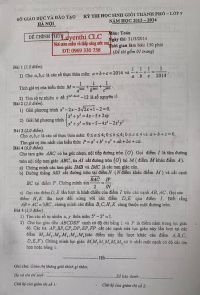 Đề thi tuyển sinh vào lớp 10 THPT môn Toán tại Hà Nội năm 2014