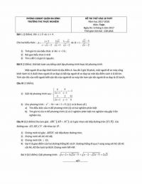 Đề thi thử vào lớp 10 THPT môn Toán Trường THC Thực nghiệm quận Ba Đình, Hà Nội năm 2017