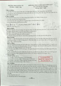 Đề kiểm tra chất lượng đội tuyển lần 3 môn Hóa Học Trường THCS Giảng Võ năm 2019