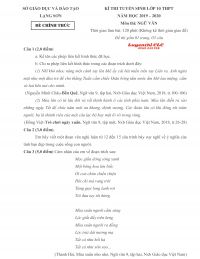 Đề thi tuyển sinh v&agrave;o lớp 10  THPT m&ocirc;n Ngữ Văn tỉnh Lạng Sơn năm 2019