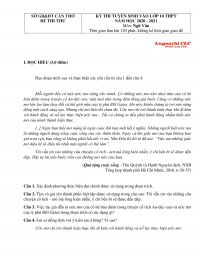 Đề thi thử tuyển sinh v&agrave;o lớp 10 THPT m&ocirc;n Ngữ Văn tại Cần Thơ năm 2020