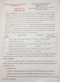 Đề thi HSG môn Hoá học của quận Đống Đa - thành phố Hà Nội năm 2022