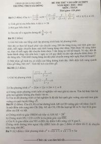 Đề thi thử vào lớp 10 THPT môn Toán Trường THCS Sài Đồng, quận Long Biên, Hà Nội năm 2021