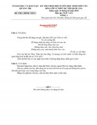 Đề thi chọn đội tuyển HSG văn h&oacute;a lớp 12 THPT dự thi Quốc Gia m&ocirc;n Ngữ Văn  - v&ograve;ng 1 tỉnh Quảng Trị năm 2018