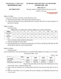 Đề thi chọn HSG m&ocirc;n Địa L&iacute; lớp 9 tại Đ&agrave; Nẵng năm 2021