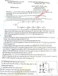 Đề thi chọn HSG cấp trường lớp 8 môn Hóa năm 2024-2025 trường THCS Cầu Giấy