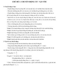 VẬT L&Iacute; 8: CHỦ ĐỀ CHUYỂN ĐỘNG CƠ, VẬN TỐC