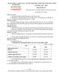 Đề thi chọn HSG tỉnh lớp 12 THPT m&ocirc;n Địa L&iacute; tỉnh Hải Dương năm 2017