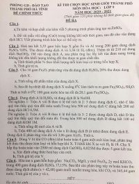 Đề thi chọn HSG môn Hóa Học lớp 9 Thành phố Hà Tĩnh năm 2021