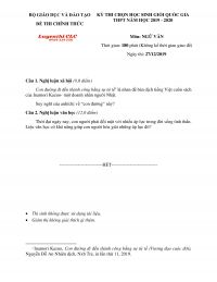 Đề thi chọn HSG quốc gia THPT m&ocirc;n Ngữ Văn năm 2019