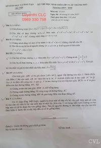 Đề thi HSG cấp thành phố môn Toán lớp 9 tại Hà Nội năm 2020