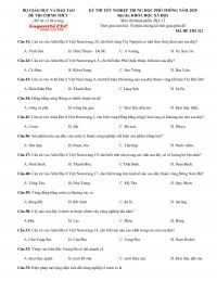 Đề thi tốt nghiệp THPT m&ocirc;n Địa L&iacute; năm 2020 - M&atilde; đề 321