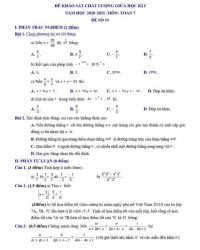 Đề thi khảo sát chất lượng giữa học kì I môn Toán lớp 7 năm 2021. Đề số 11