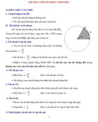 Chủ đề: Chuyển động tr&ograve;n đều