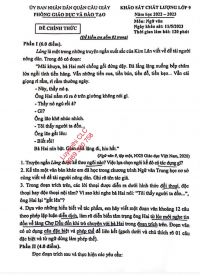 Đề khảo sát chất lượng môn Ngữ Văn lớp 9 quận Cầu Giấy, Hà Nội năm 2023