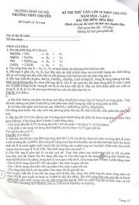 Đề thi thử lần 1 vào lớp 10 THPT Chuyên và đáp án môn Hóa Học Trường Đại học Sư phạm Hà Nội năm 2024