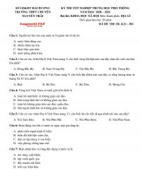 Đề thi thử tốt nghiệp THPT Quốc Gia v&agrave; đ&aacute;p &aacute;n m&ocirc;n Địa L&iacute; Trường THPT CHUY&Ecirc;N Nguyễn Tr&atilde;i tỉnh Hải Dương năm 2020