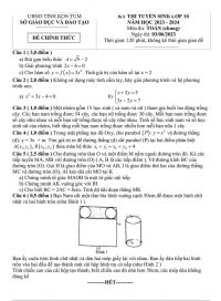 Đề thi tuyển sinh vào lớp 10 THPT môn Toán tỉnh Kon Tum năm 2023