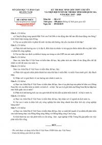 Đề thi HSG THPT CHUY&Ecirc;N v&agrave; chọn đội tuyển dự thi HSG Quốc Gia m&ocirc;n Địa L&iacute; tỉnh Quảng Nam năm 2019
