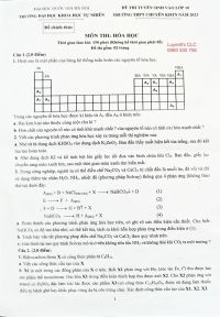 Đề thi tuyển sinh vào lớp 10 THPT môn Hóa Học Trường THPT CHUYÊN KHTN Hà Nội năm 2023