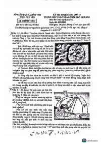 Đề thi v&agrave;o 10 THPT chuy&ecirc;n m&ocirc;n H&oacute;a (chuy&ecirc;n) - tỉnh Ph&uacute; Y&ecirc;n năm 2025-2026