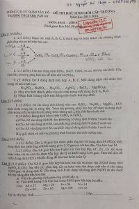 Đề thi chọn đội tuyển HSG lớp 9 m&ocirc;n Ho&aacute; học - trường THCS Chu Văn An, H&agrave; Nội