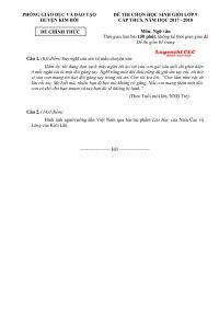 Đề thi HSG lớp 9 m&ocirc;n Ngữ Văn huyện Kim B&ocirc;i, tỉnh Ninh B&igrave;nh năm 2017