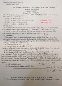Đề thi khảo s&aacute;t C&acirc;u lạc bộ HSG - B&agrave;i số 2 m&ocirc;n H&oacute;a Học lớp 8 Trường THCS Ng&ocirc; Sĩ Li&ecirc;n, H&agrave; Nội năm 2016
