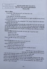 Đề tuyển sinh vào lớp 10 môn Ngữ Văn Trường AMSTERDAM Hà Nội năm 2005